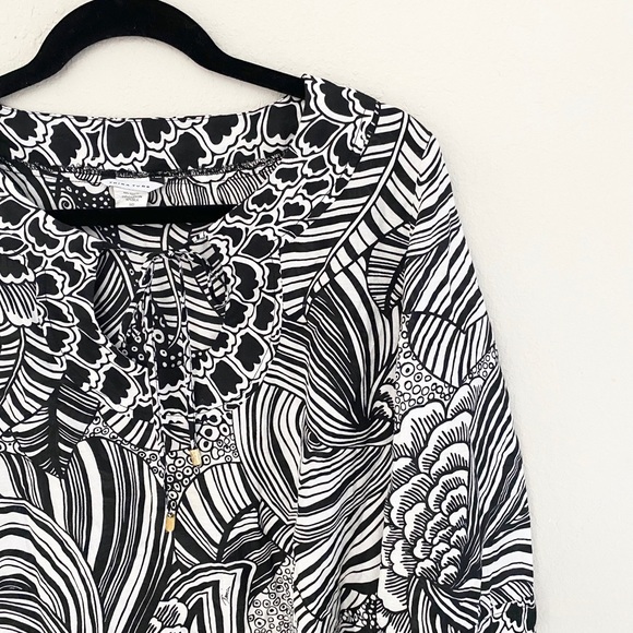 Trina Turk ✦ Silk Blend Beach Cover Tunic ✦ BW - Picture 4 of 11